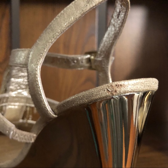 ADRIANNA PAPPEL Gold Beaded Sandal Wedge Heel Style and Comfort Women 6.5 - Picture 7 of 8